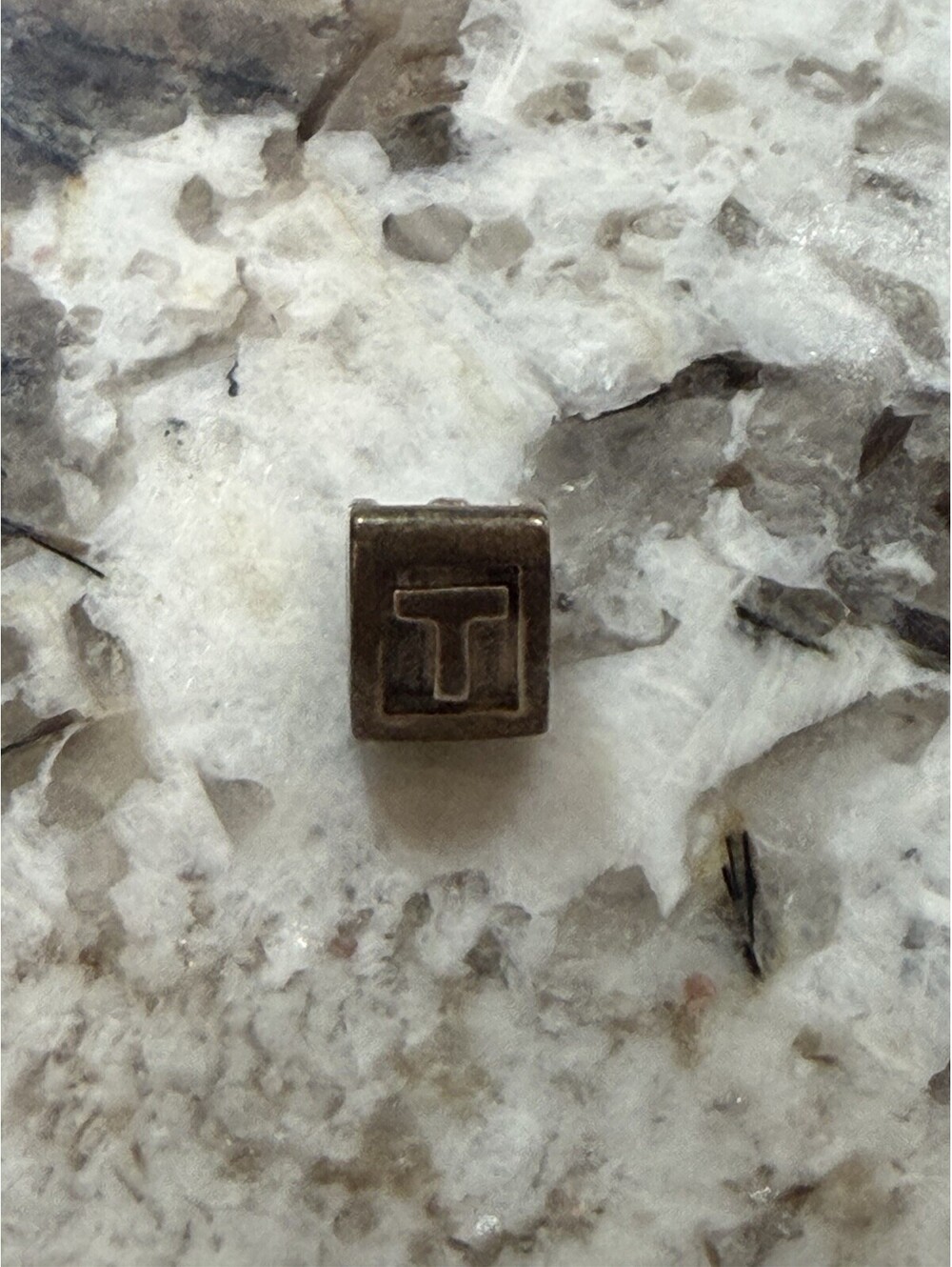 Pandora Alphabet Letter "T” Triangle Block Charm